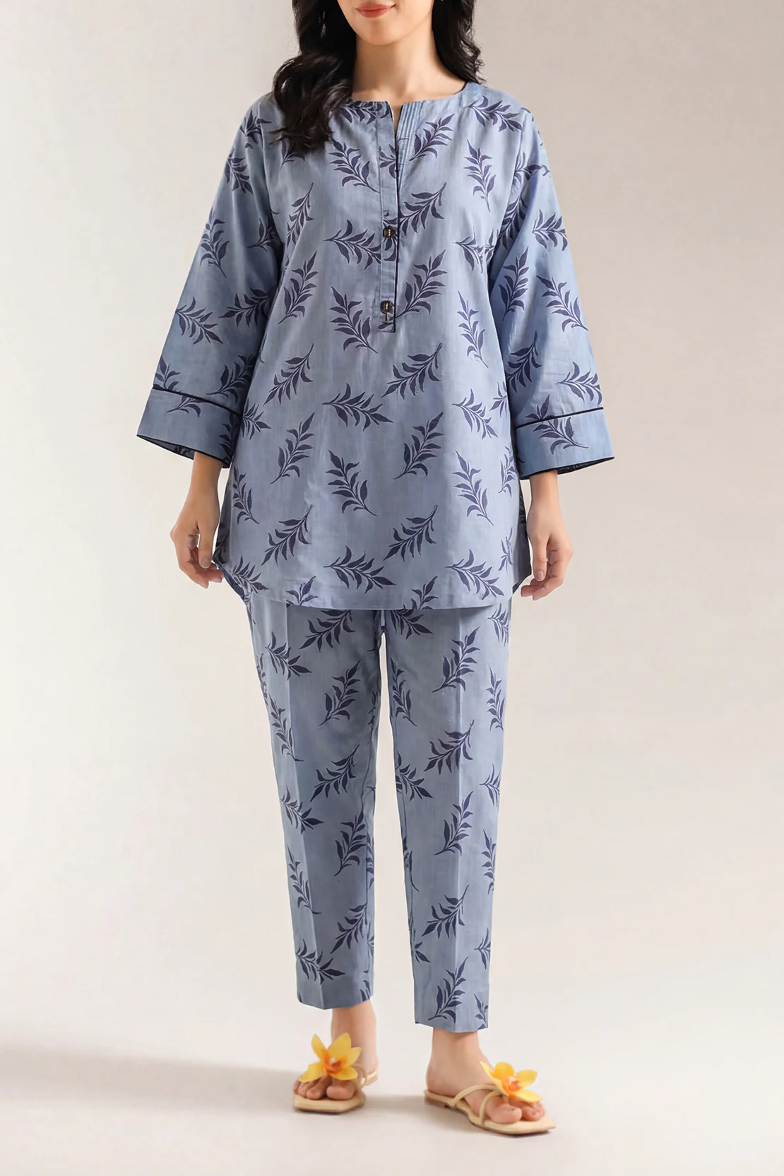 Cotton Jacquard Stitched 2 Piece (Shirt/Trouser) - Image 2