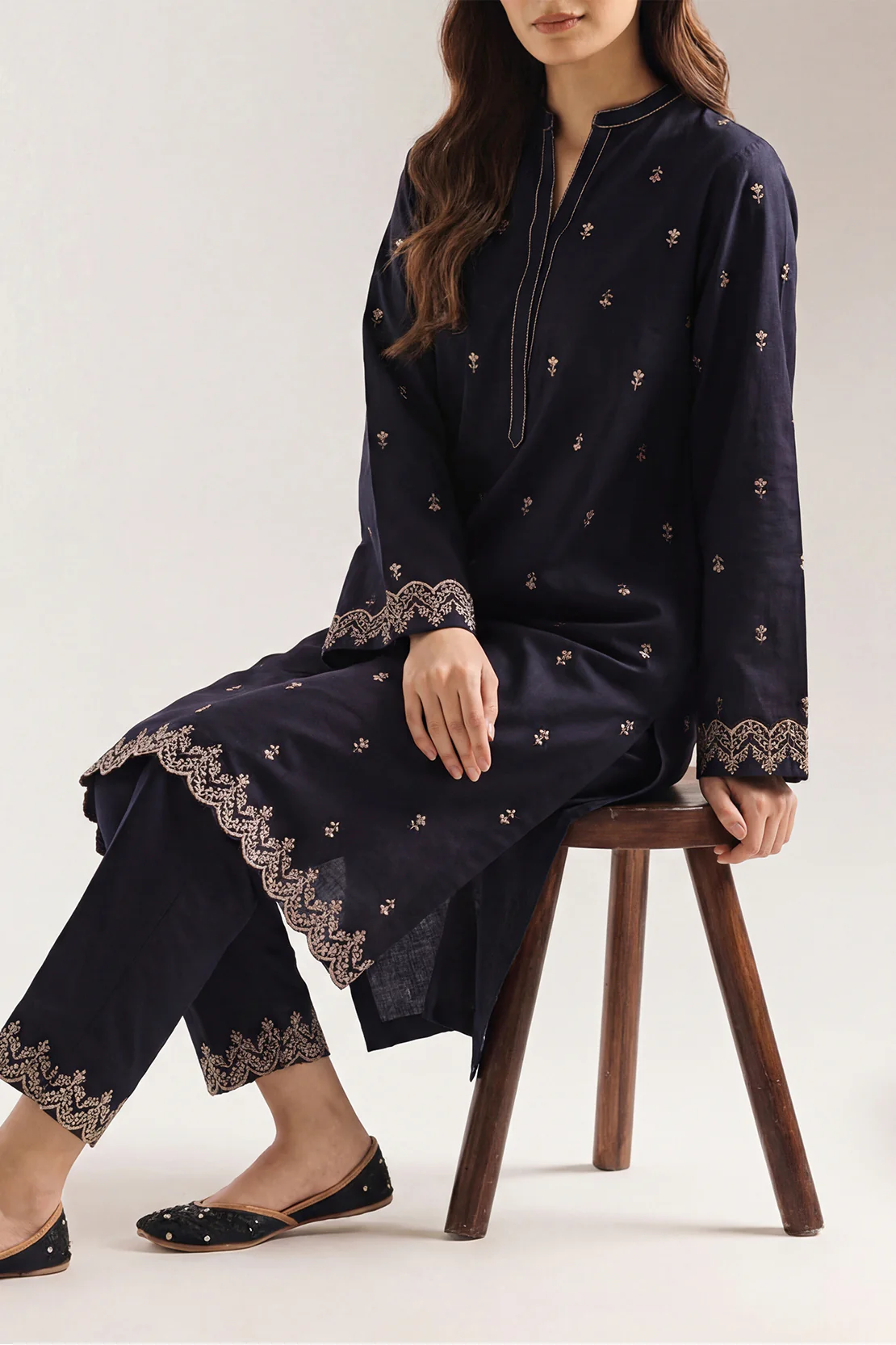 Cotton Jacquard Stitched 2 Piece (Shirt/Trouser)