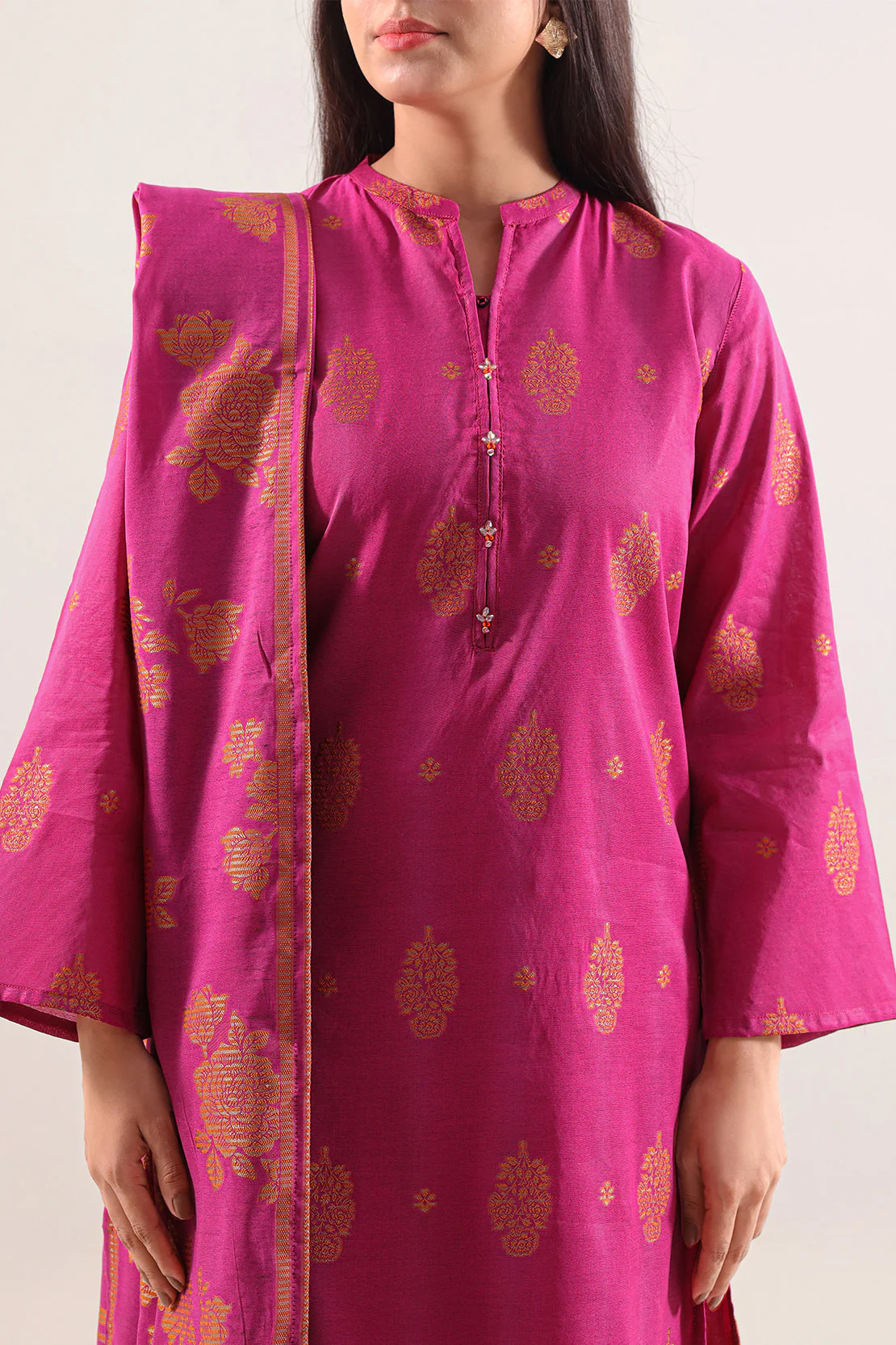 Cotton Jacquard Stitched 2 Piece (Shirt/Trouser) - Image 2
