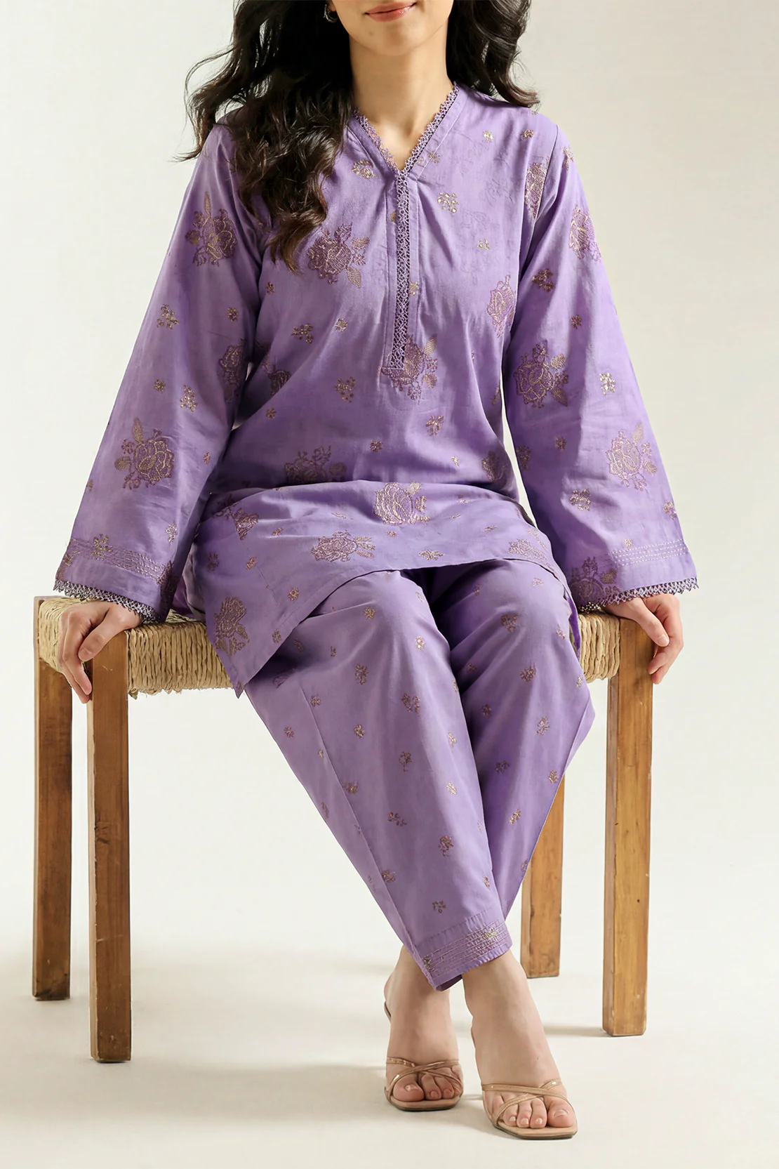 Cotton Jacquard Stitched 2 Piece (Shirt/Trouser)
