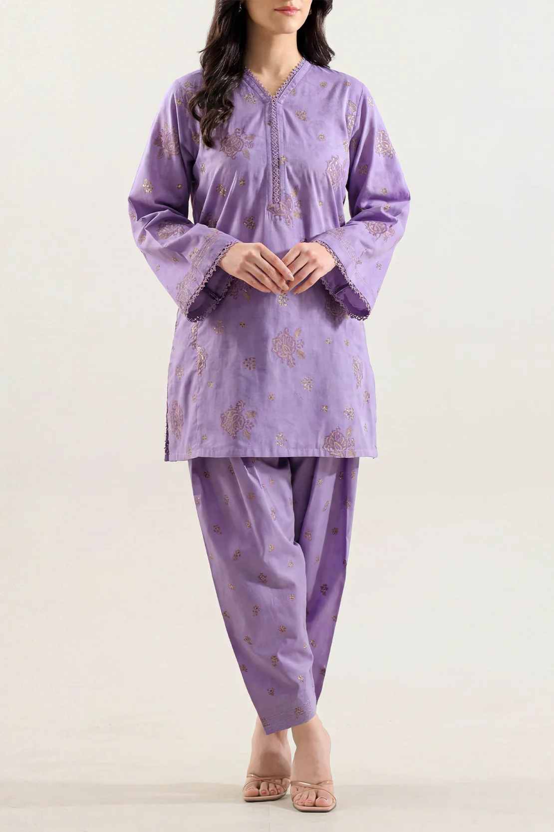 Cotton Jacquard Stitched 2 Piece (Shirt/Trouser) - Image 2