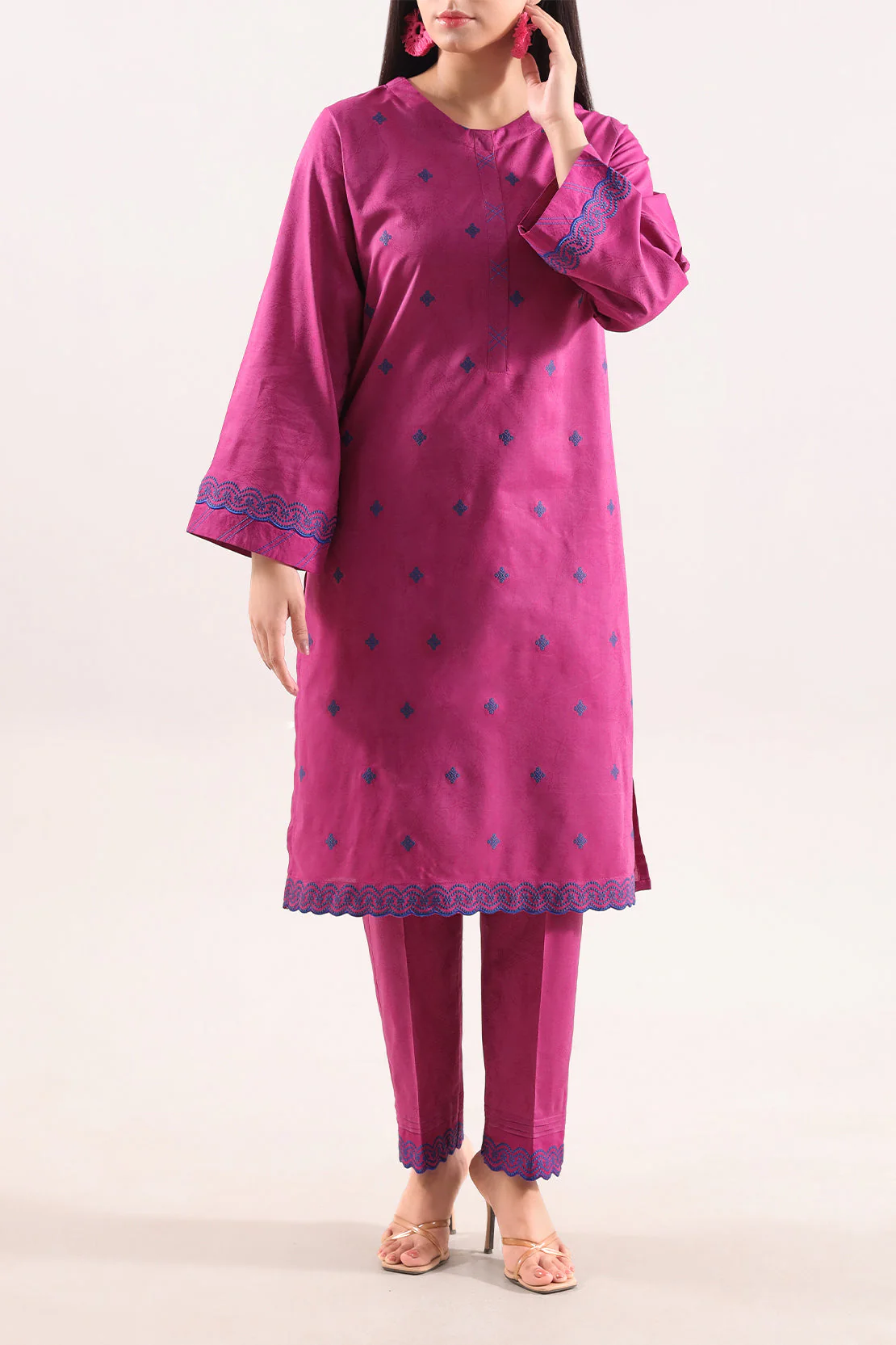 Cotton Jacquard Stitched 2 Piece (Shirt/Trouser) - Image 3