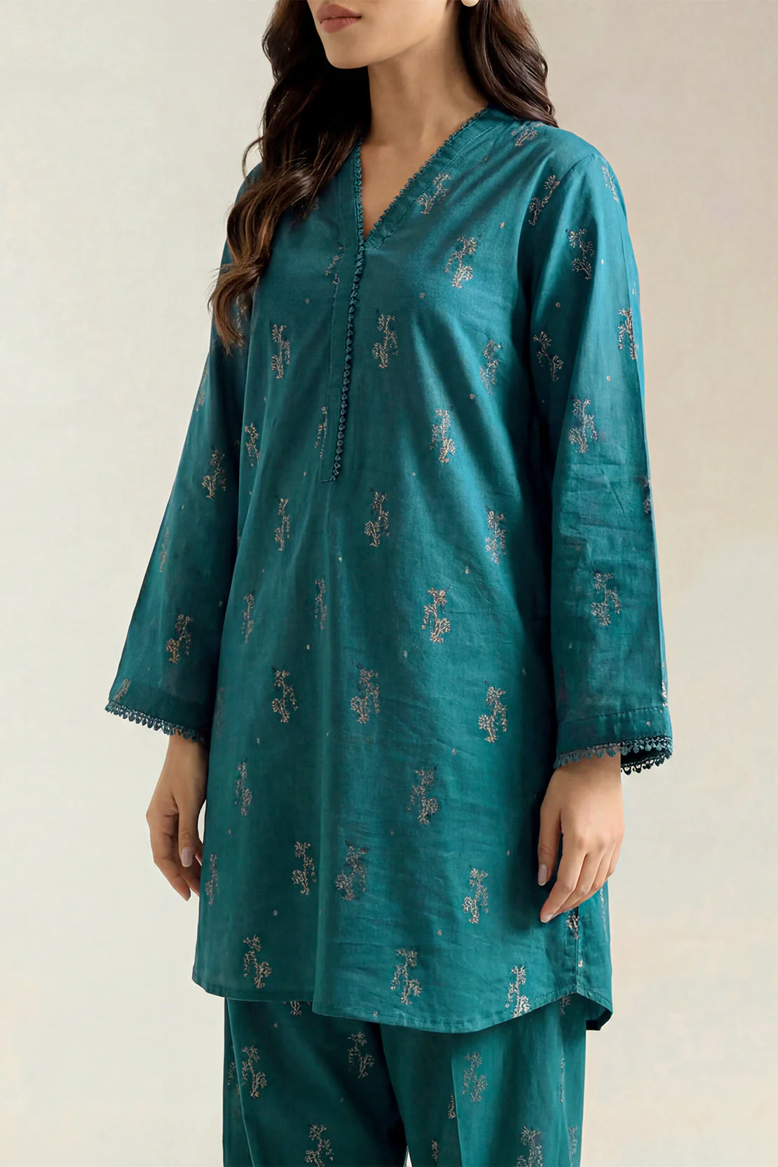 Cotton Jacquard Stitched 2 Piece (Shirt/Trouser) - Image 2