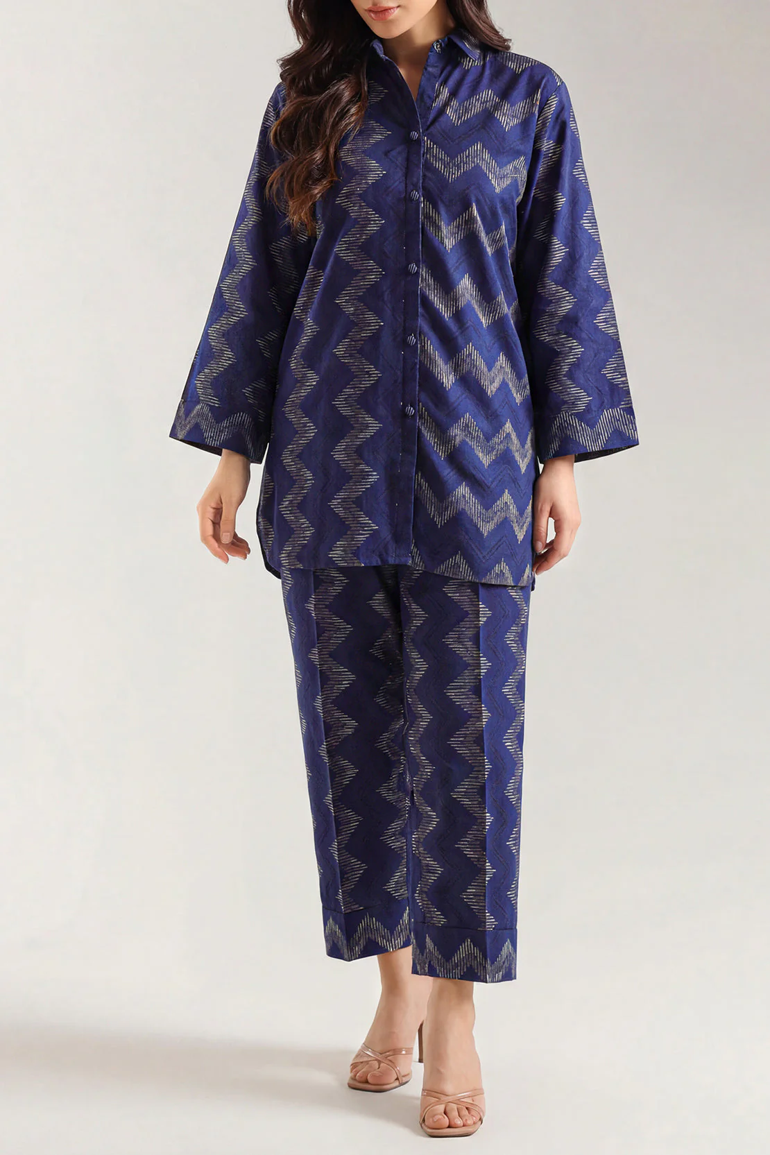 Cotton Jacquard Stitched 2 Piece (Shirt/Trouser)
