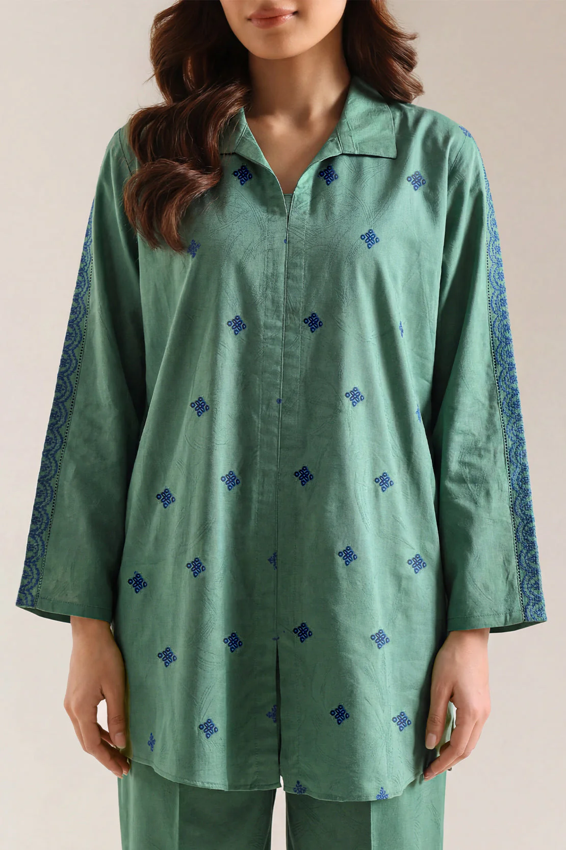 Cotton Jacquard Stitched 2 Piece (Shirt/Trouser) - Image 4