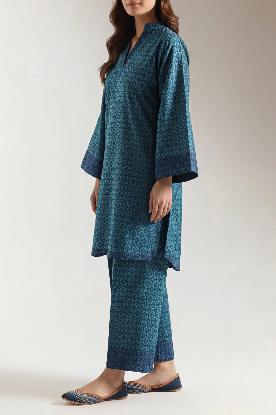 Cotton Jacquard Stitched 2 Piece (Shirt/Trouser) - Image 2