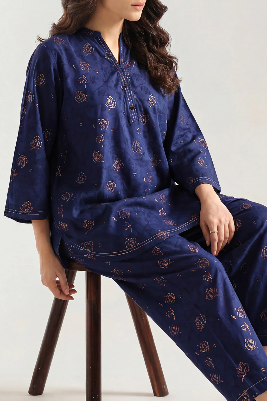 Cotton Jacquard Stitched 2 Piece (Shirt/Trouser)