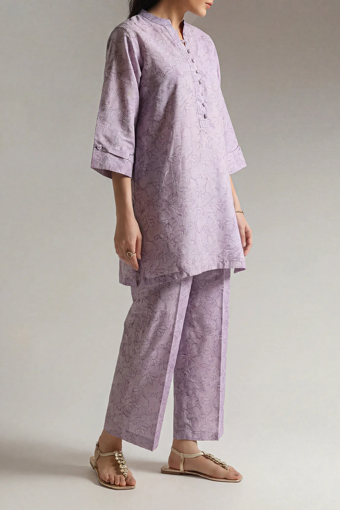 Cotton Jacquard Stitched 2 Piece (Shirt/Trouser) - Image 2