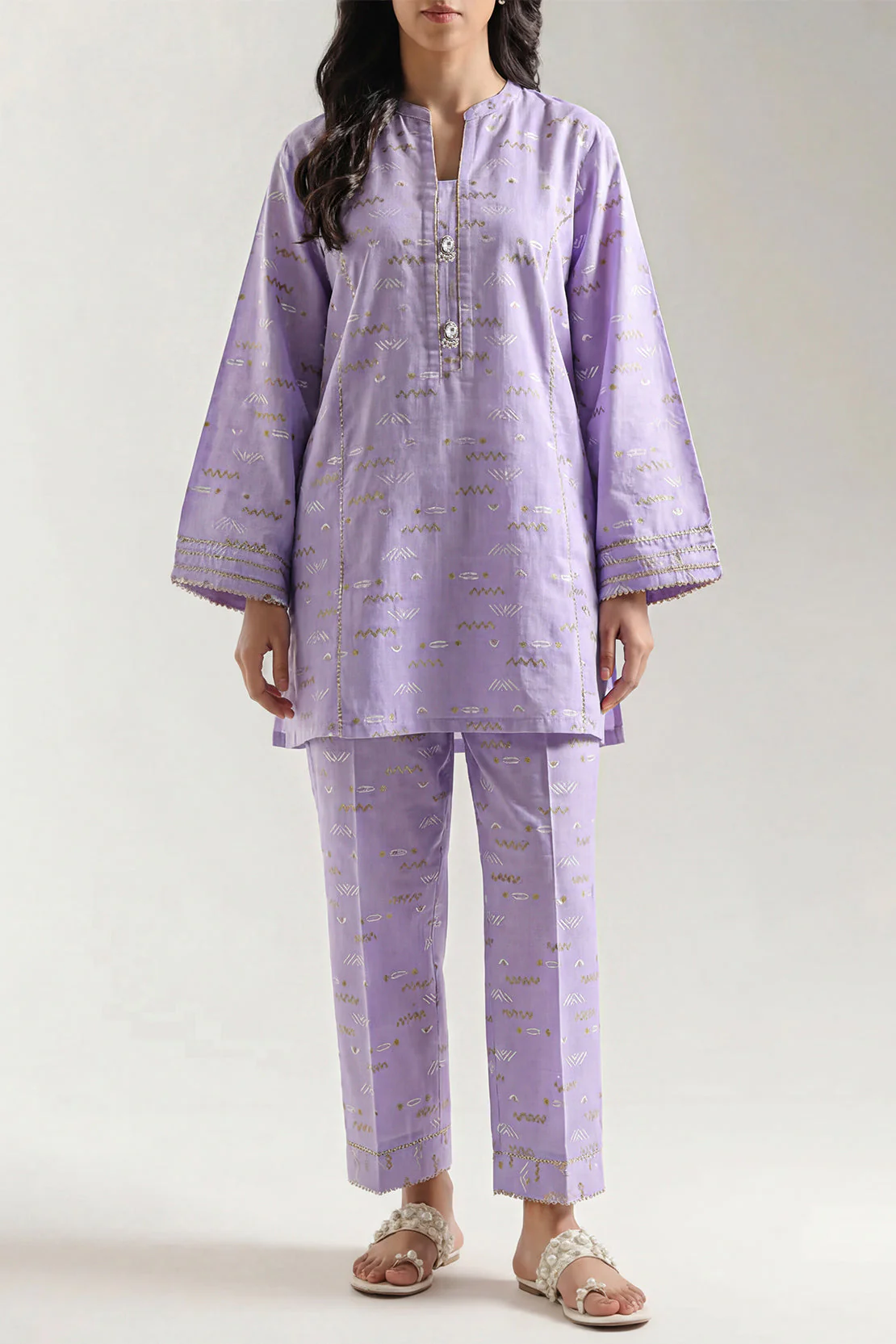 Cotton Jacquard Stitched 2 Piece (Shirt/Trouser) - Image 2
