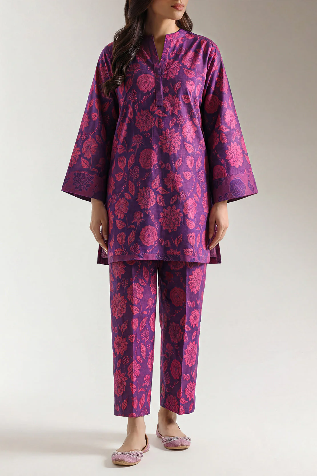 Cotton Jacquard Stitched 2 Piece (Shirt/Trouser) - Image 2