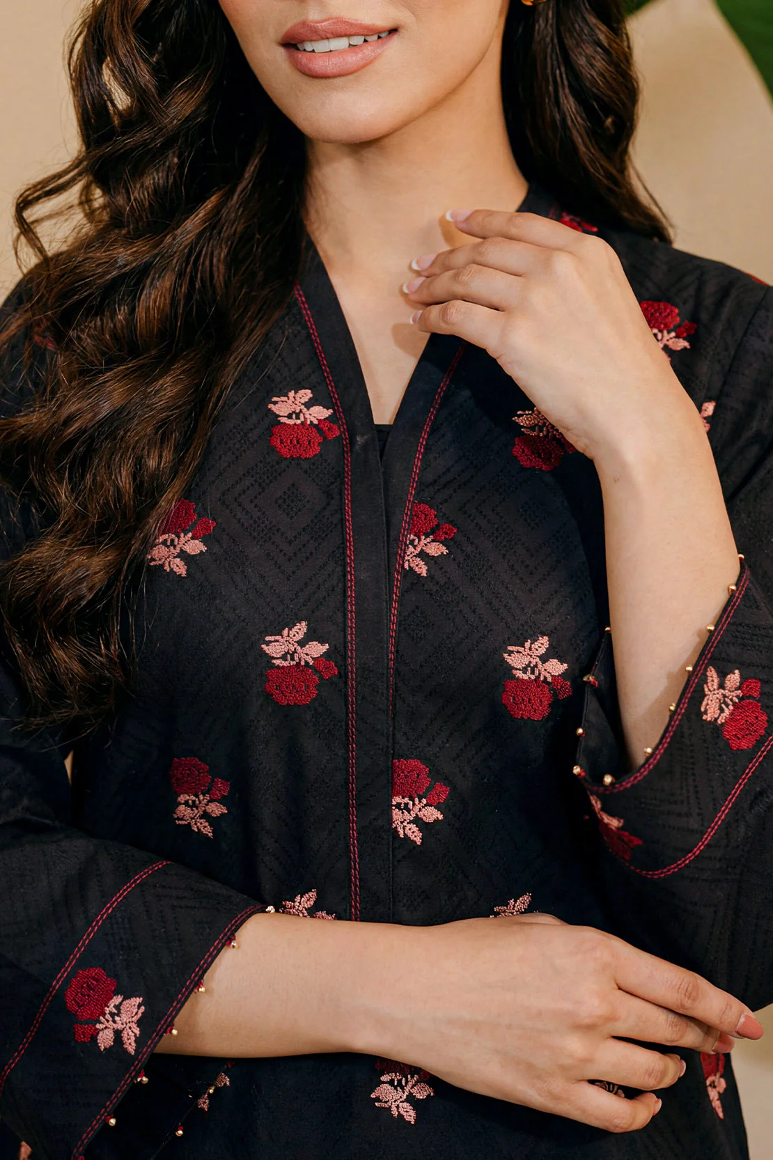 Cotton Jacquard Stitched 2 Piece (Shirt/Trouser) - Image 2