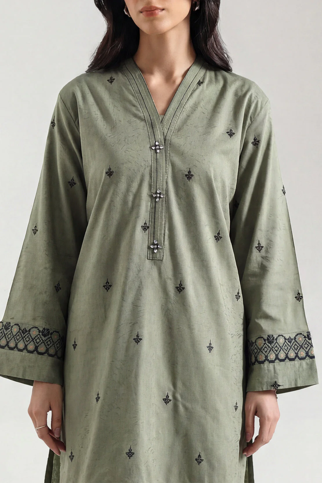 Cotton Jacquard Stitched 2 Piece (Shirt/Trouser) - Image 2