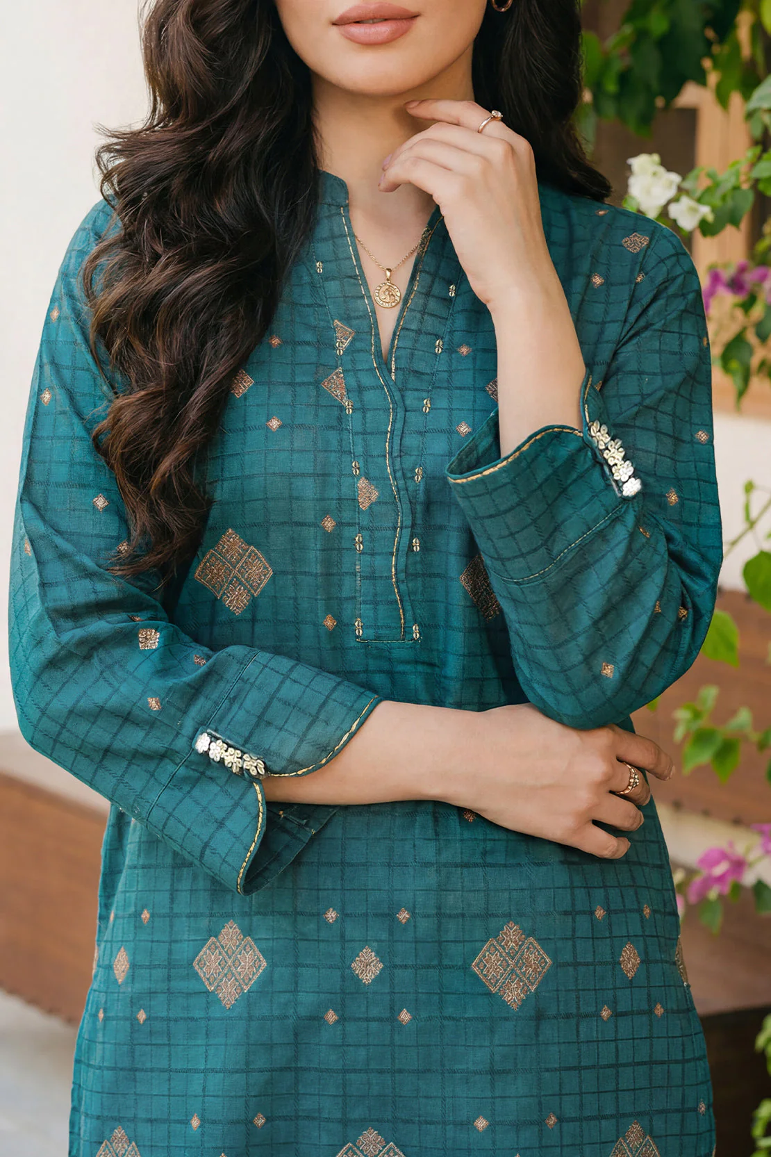 Cotton Jacquard Stitched 2 Piece (Shirt/Trouser) - Image 2