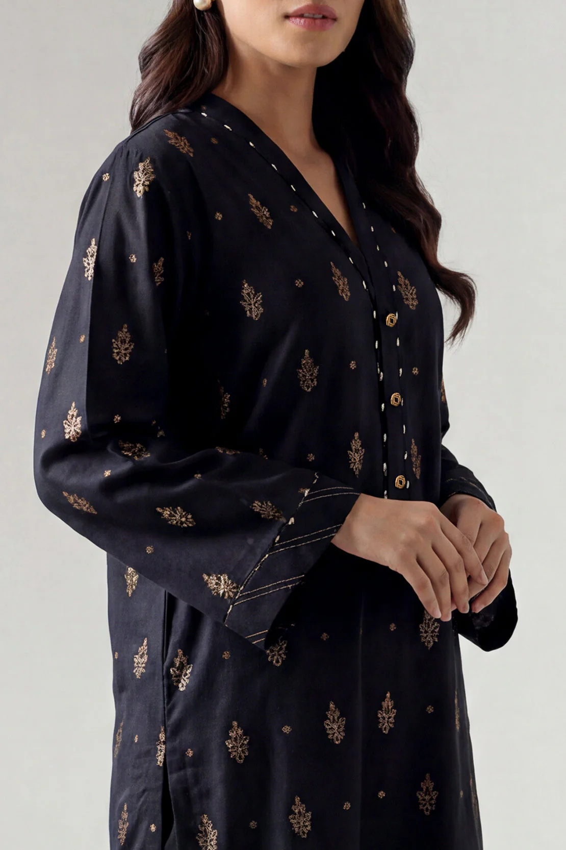 Cotton Jacquard Stitched 2 Piece (Shirt/Trouser) - Image 2