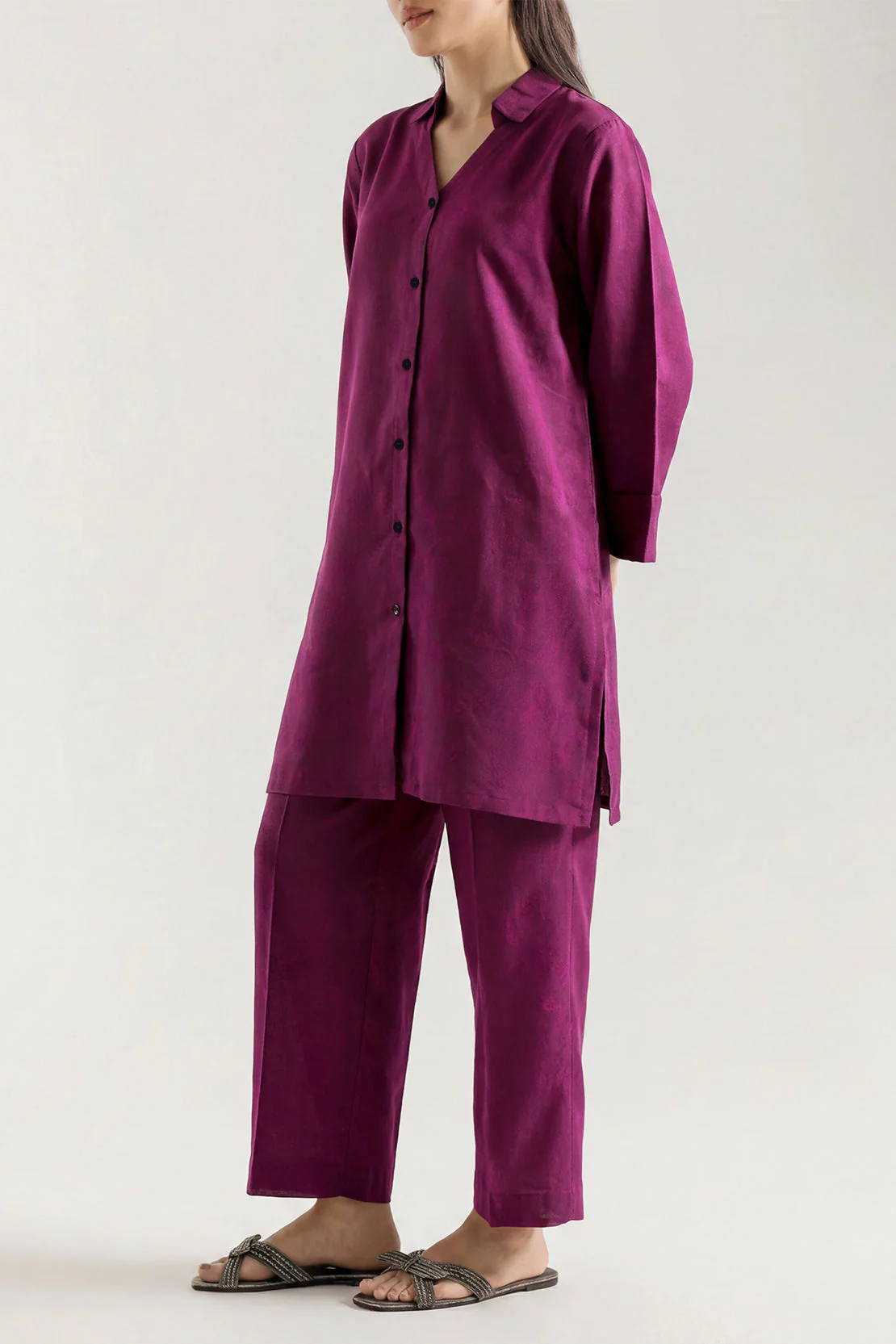Cotton Jacquard Stitched 2 Piece (Shirt/Trouser)