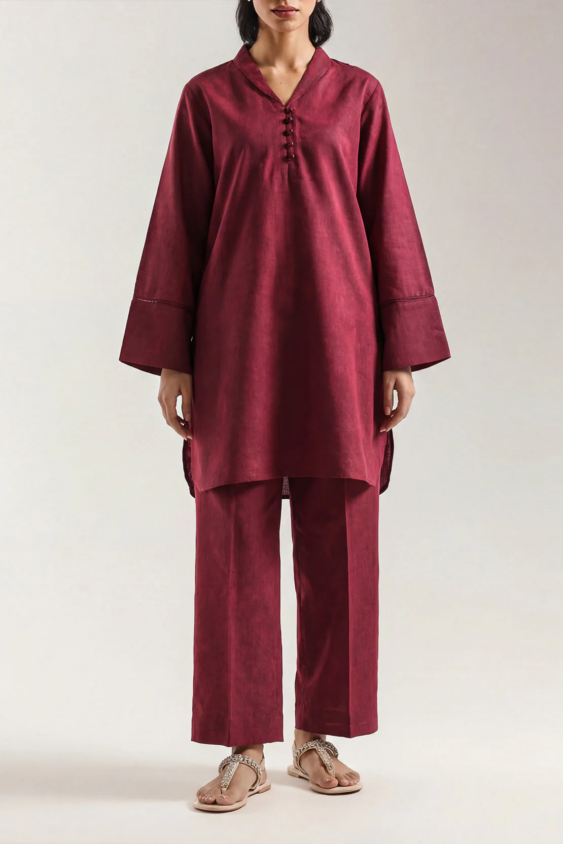 Cotton Jacquard Stitched 2 Piece (Shirt/Trouser)