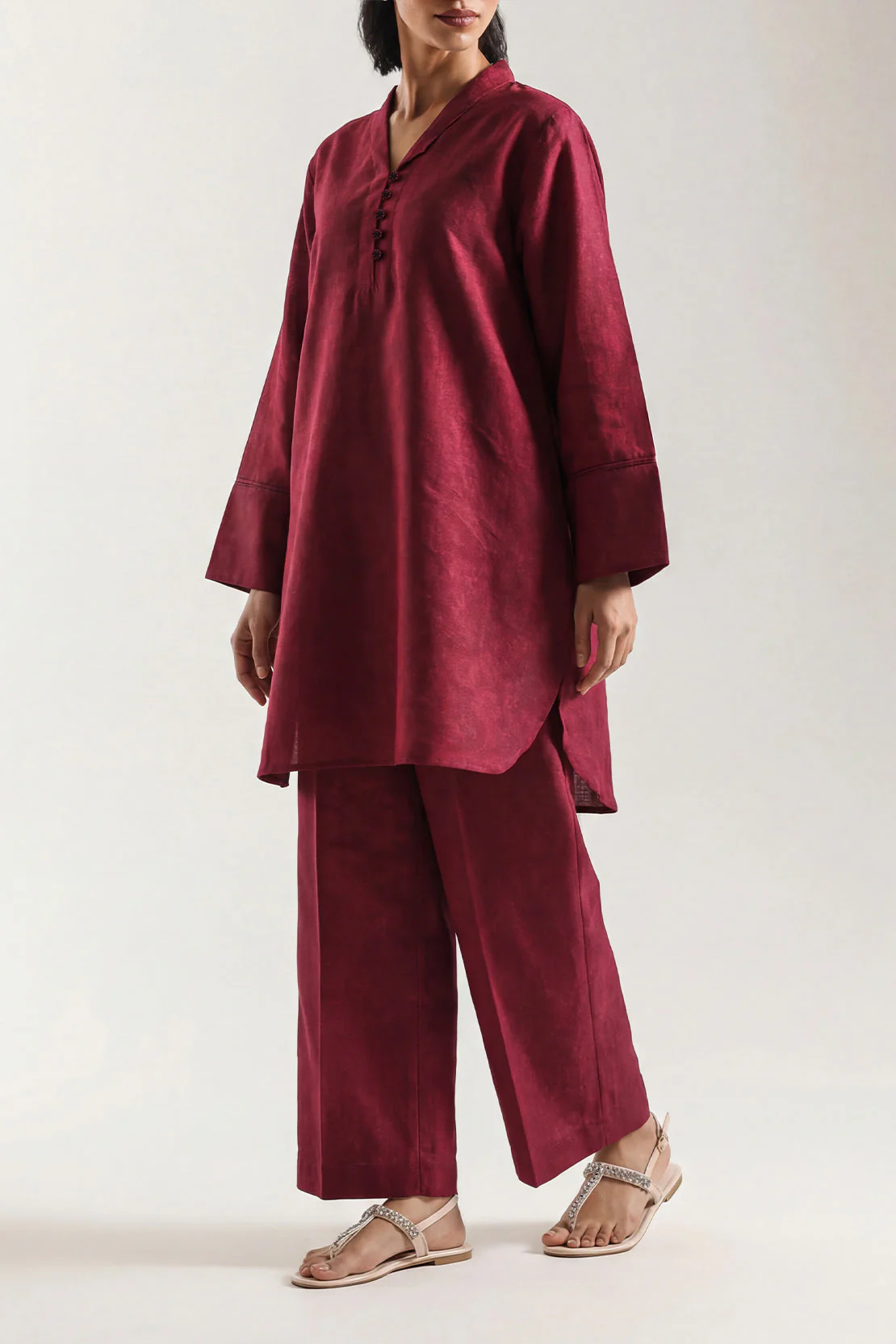 Cotton Jacquard Stitched 2 Piece (Shirt/Trouser) - Image 2