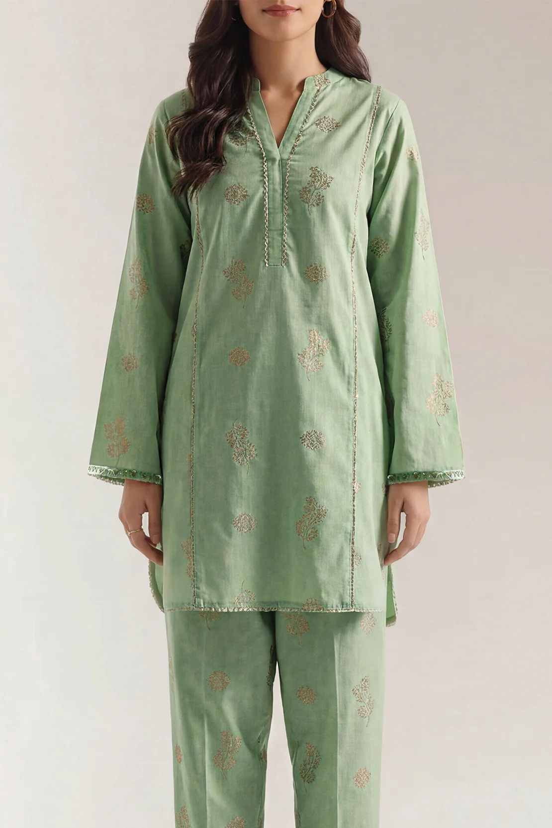 Cotton Jacquard Stitched 2 Piece (Shirt/Trouser) - Image 2