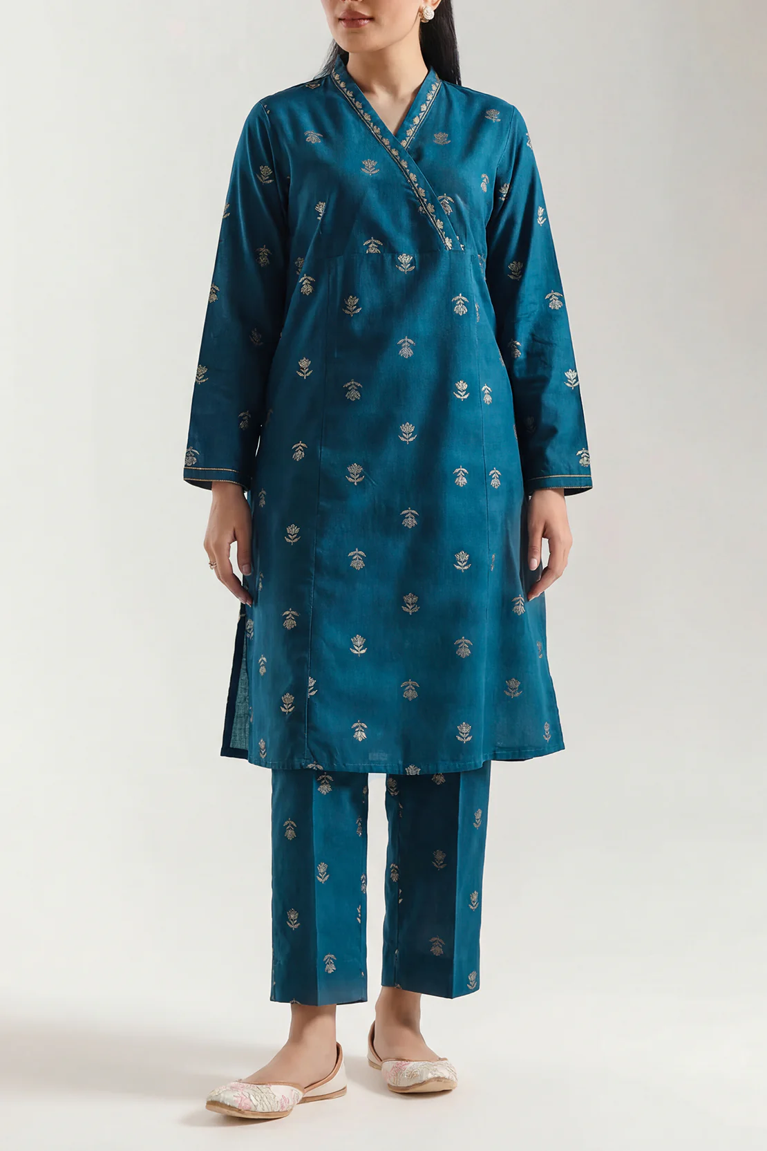 Cotton Jacquard Stitched 2 Piece (Shirt/Trouser)