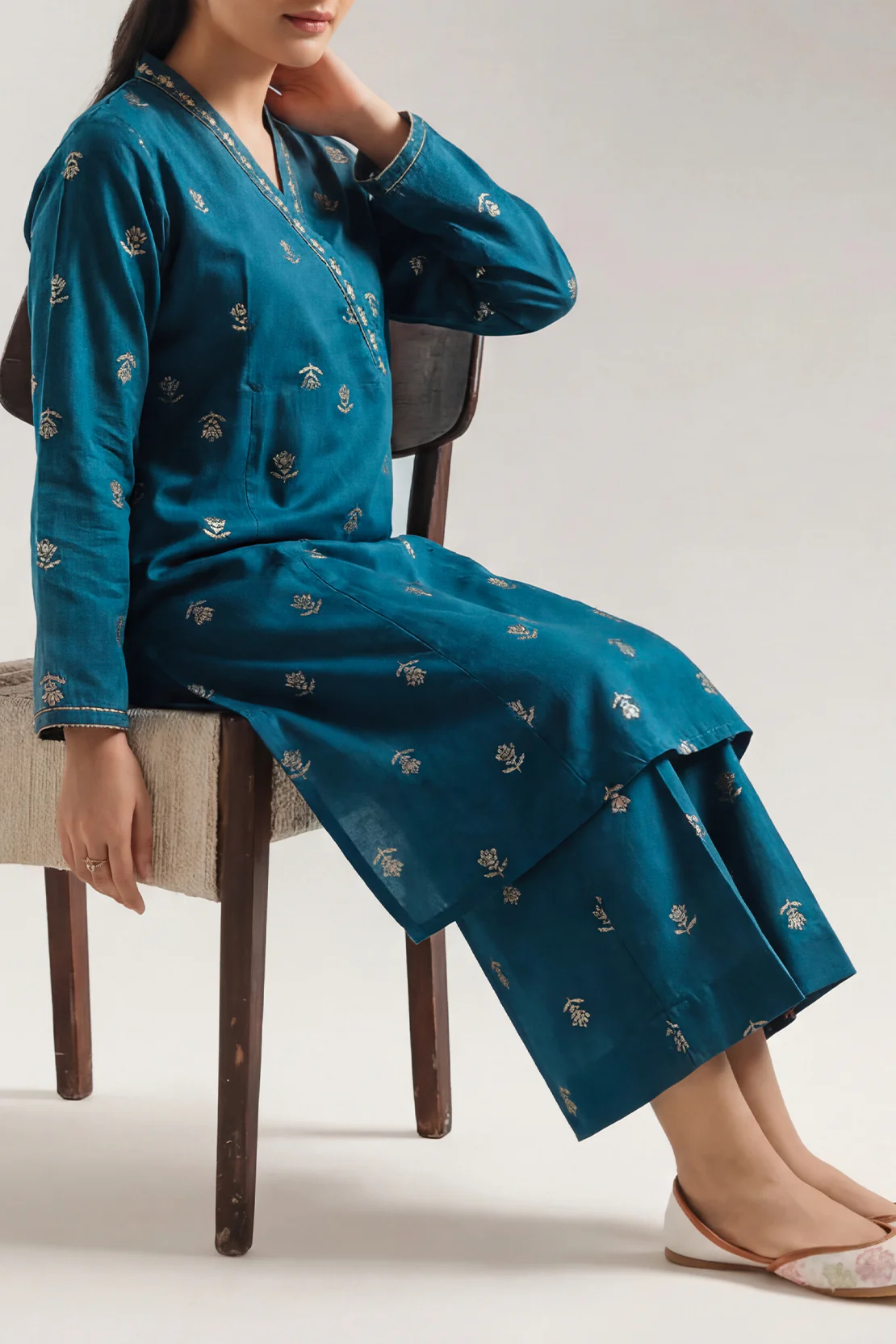 Cotton Jacquard Stitched 2 Piece (Shirt/Trouser) - Image 2
