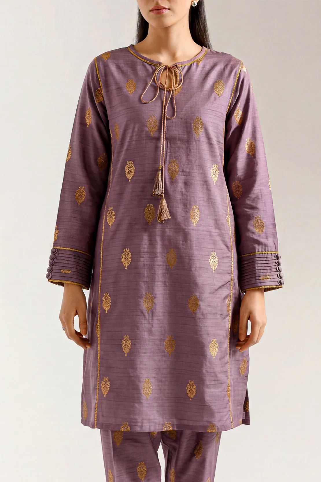 Cotton Jacquard Stitched 2 Piece (Shirt/Trouser) - Image 2