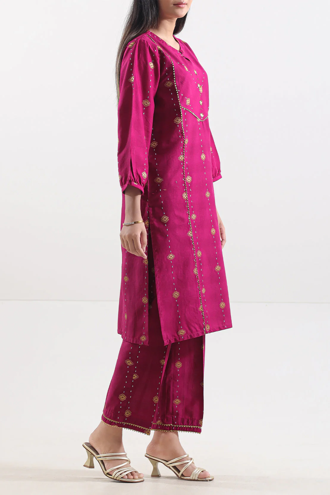 Cotton Jacquard Stitched 2 Piece (Shirt/Trouser) - Image 2