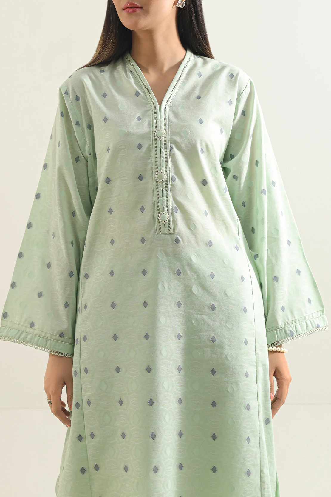 Cotton Jacquard Stitched 2 Piece (Shirt/Trouser) - Image 3