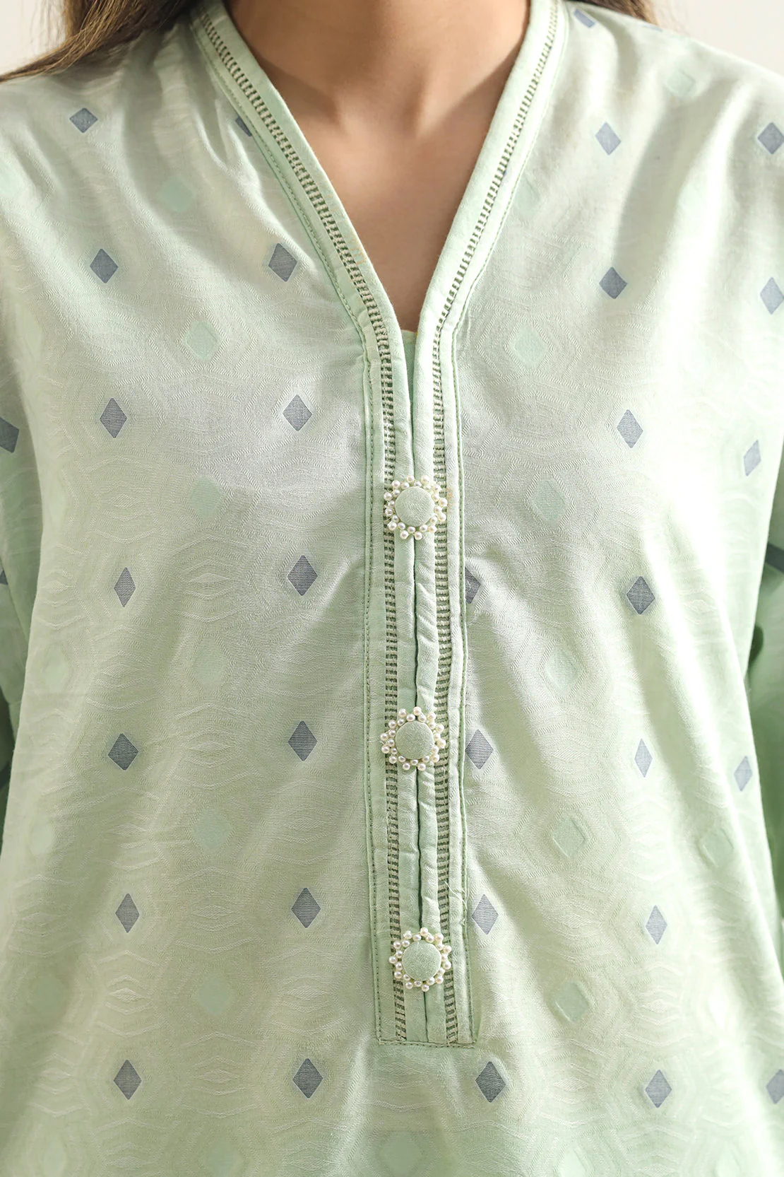 Cotton Jacquard Stitched 2 Piece (Shirt/Trouser) - Image 4