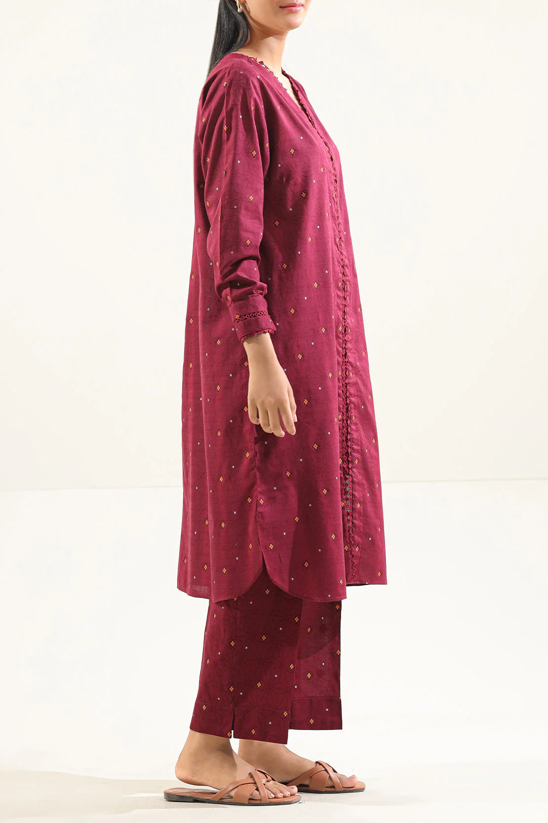 Cotton Jacquard Stitched 2 Piece (Shirt/Trouser) - Image 3
