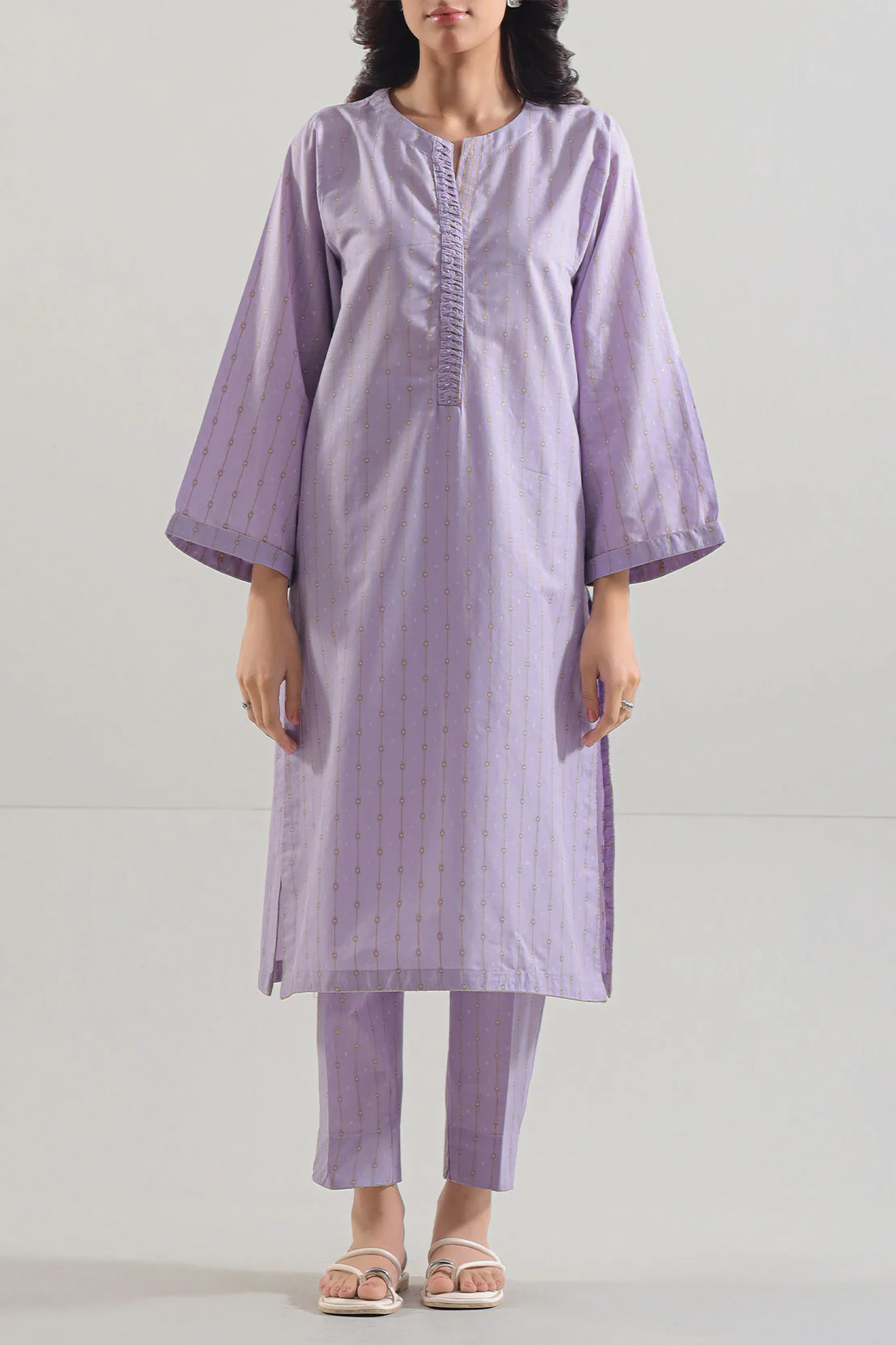 Cotton Jacquard Stitched 2 Piece (Shirt/Trouser)