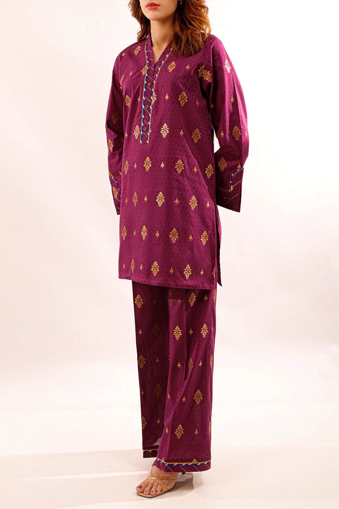 Cotton Jacquard Stitched 2 Piece (Shirt/Trouser) - Image 3