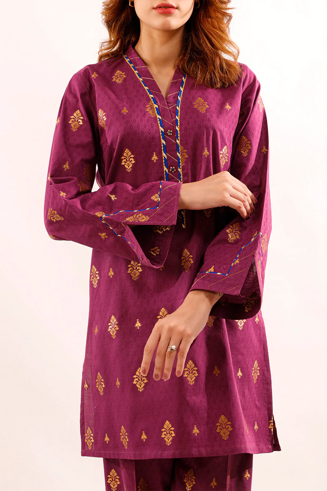 Cotton Jacquard Stitched 2 Piece (Shirt/Trouser) - Image 4