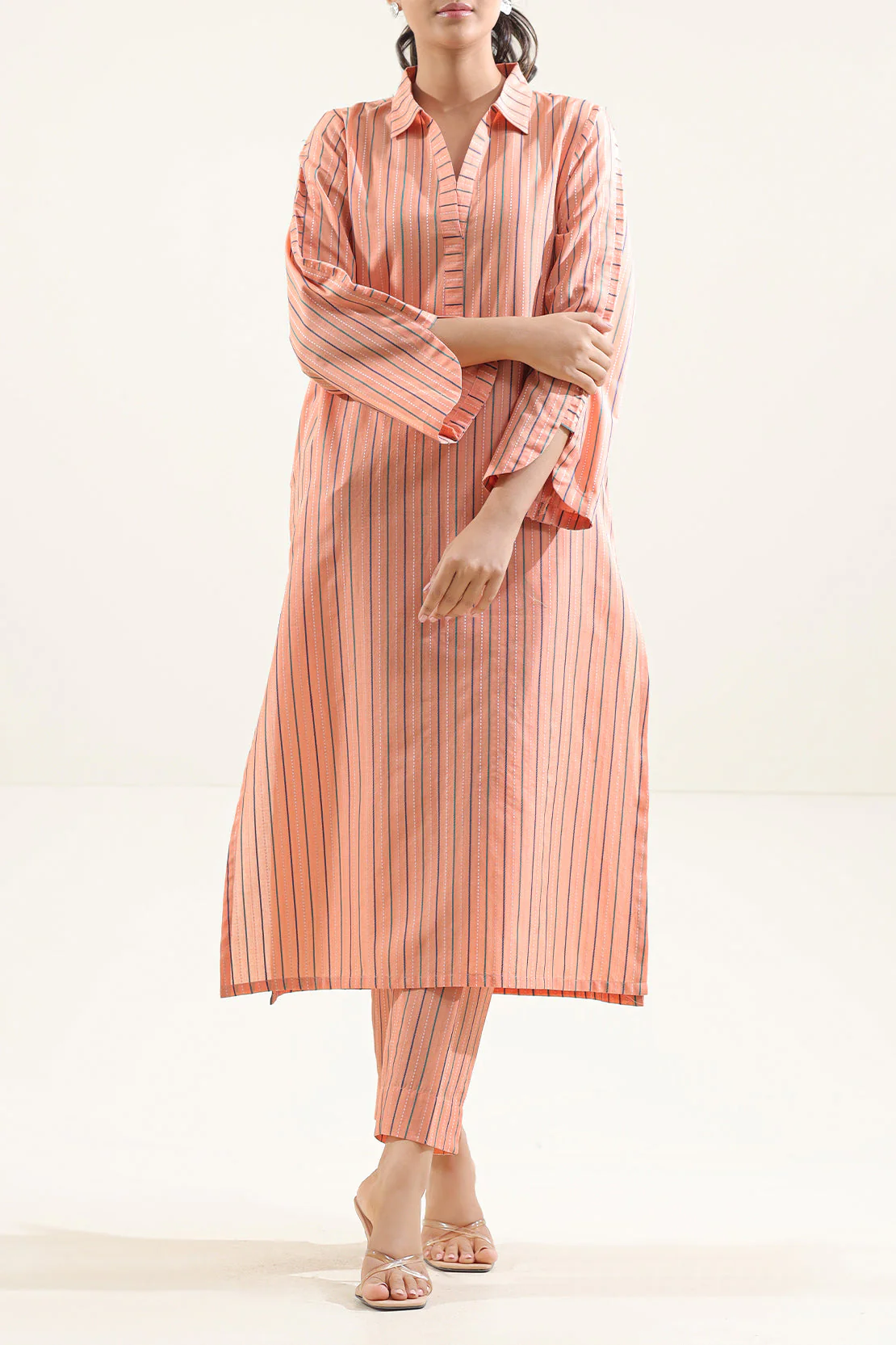 Cotton Jacquard Stitched 2 Piece (Shirt/Trouser)