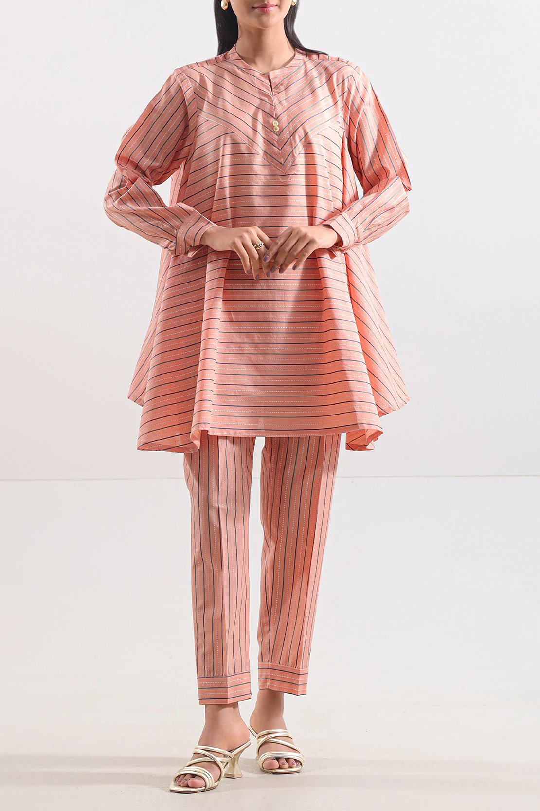 Cotton Jacquard Stitched 2 Piece (Shirt/Trouser)