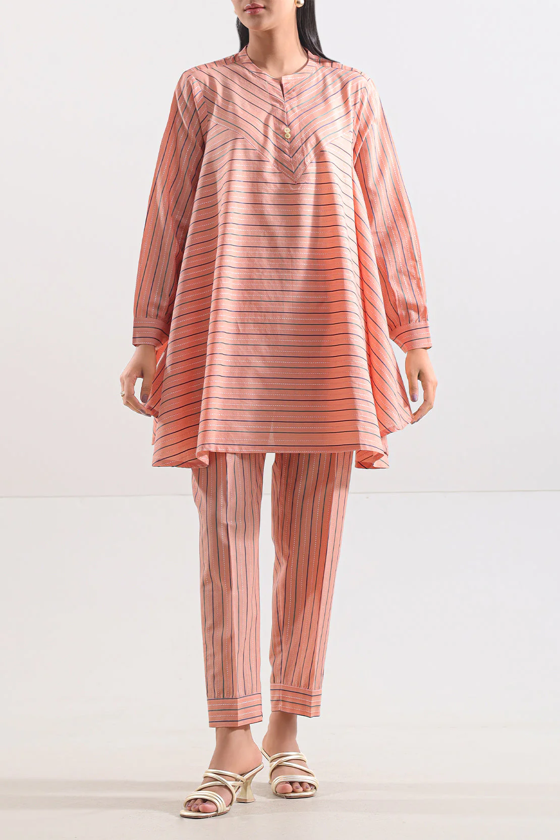 Cotton Jacquard Stitched 2 Piece (Shirt/Trouser) - Image 2