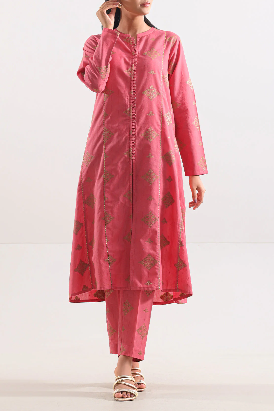 Cotton Jacquard Stitched 2 Piece (Shirt/Trouser)