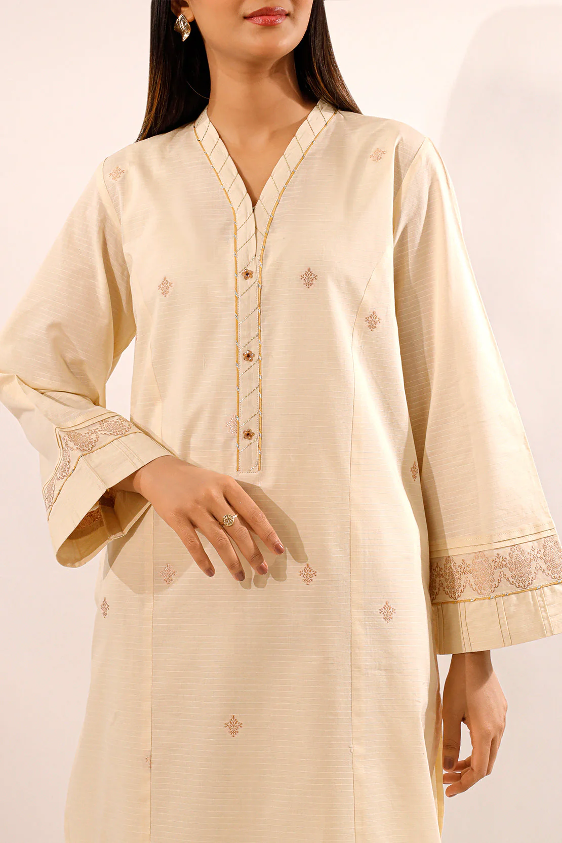 Cotton Jacquard Stitched 2 Piece (Shirt/Trouser) - Image 3