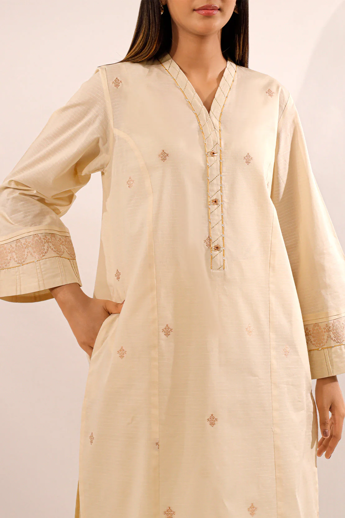 Cotton Jacquard Stitched 2 Piece (Shirt/Trouser) - Image 4