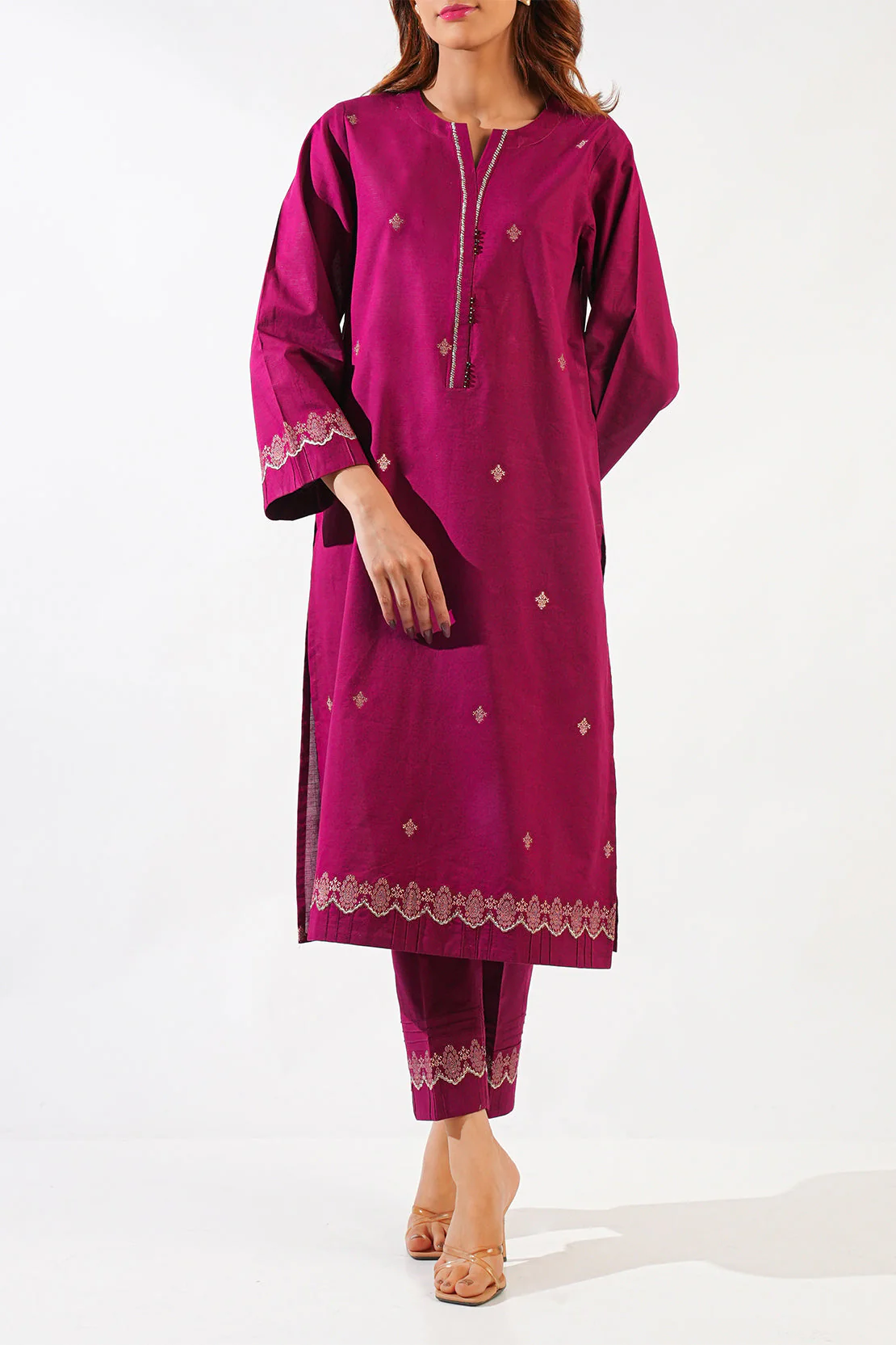 Cotton Jacquard Stitched 2 Piece (Shirt/Trouser)