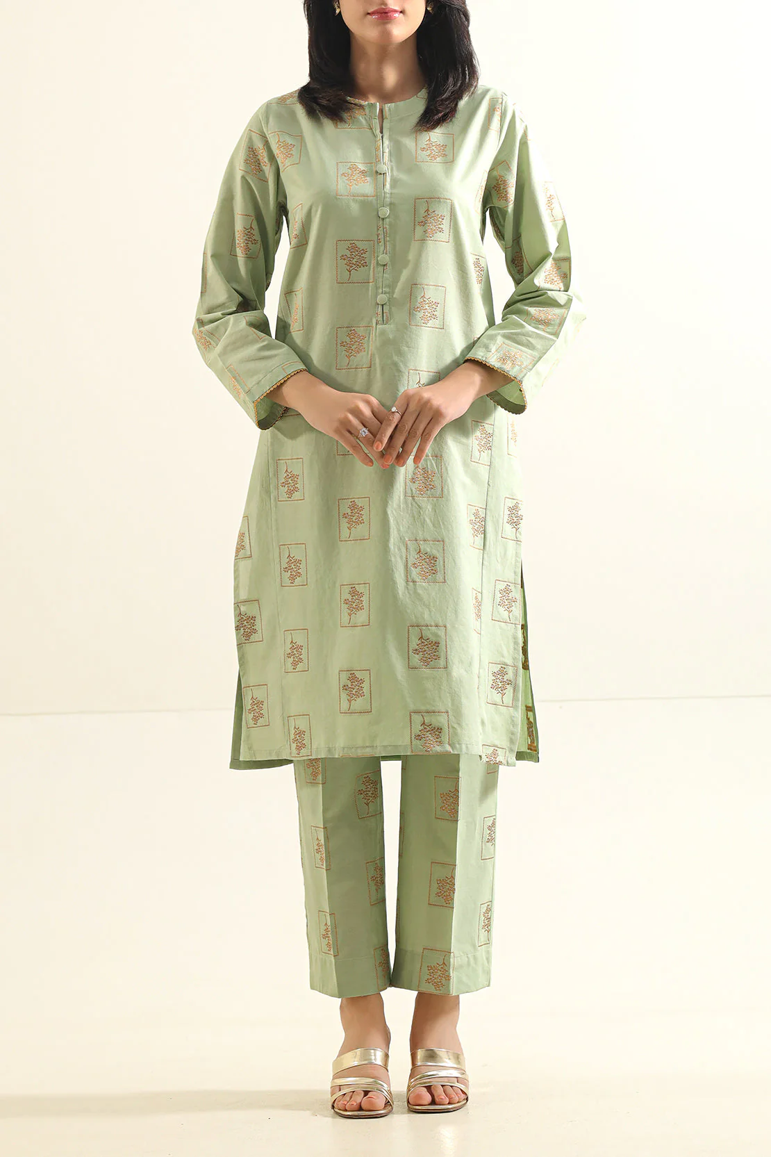 Cotton Jacquard Stitched 2 Piece (Shirt/Trouser) - Image 2
