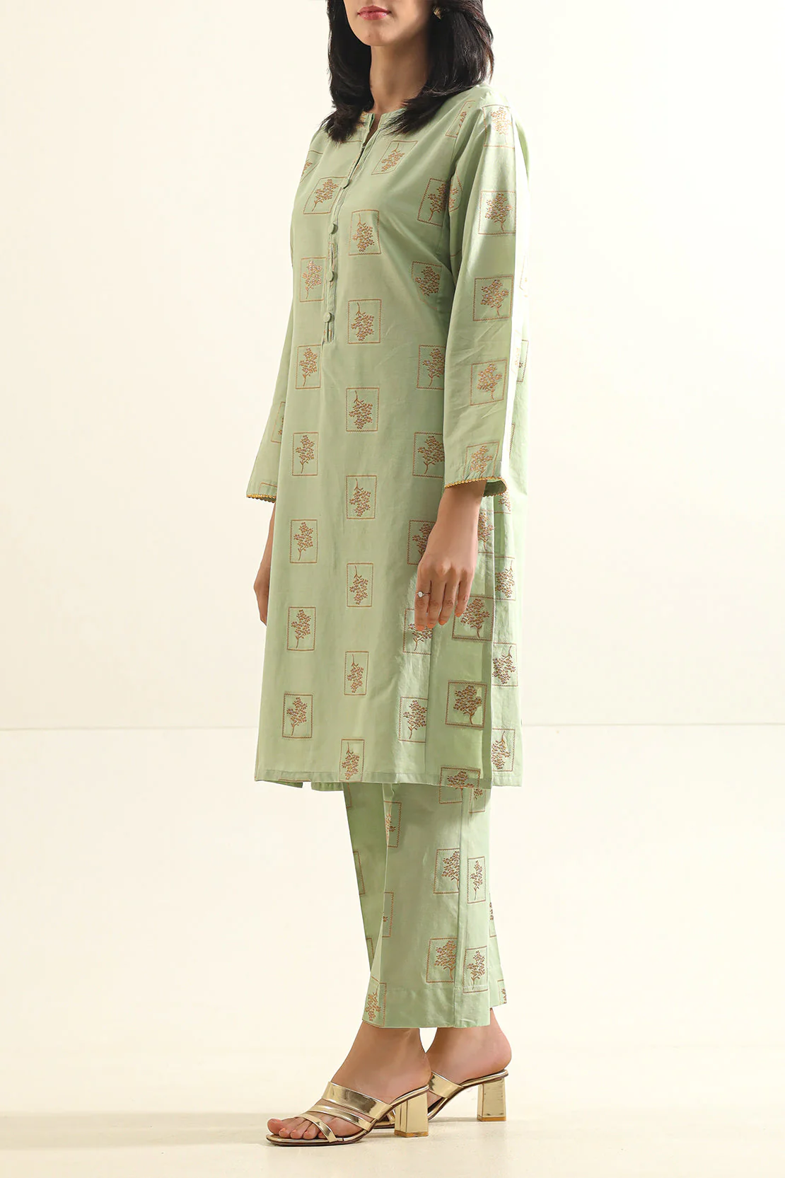 Cotton Jacquard Stitched 2 Piece (Shirt/Trouser) - Image 3