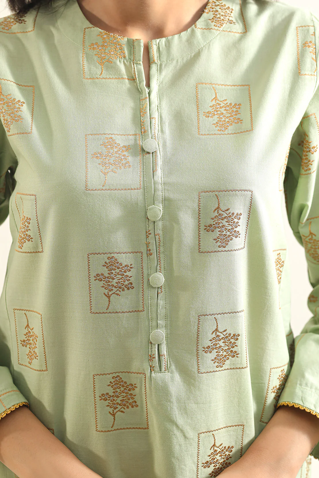 Cotton Jacquard Stitched 2 Piece (Shirt/Trouser) - Image 5