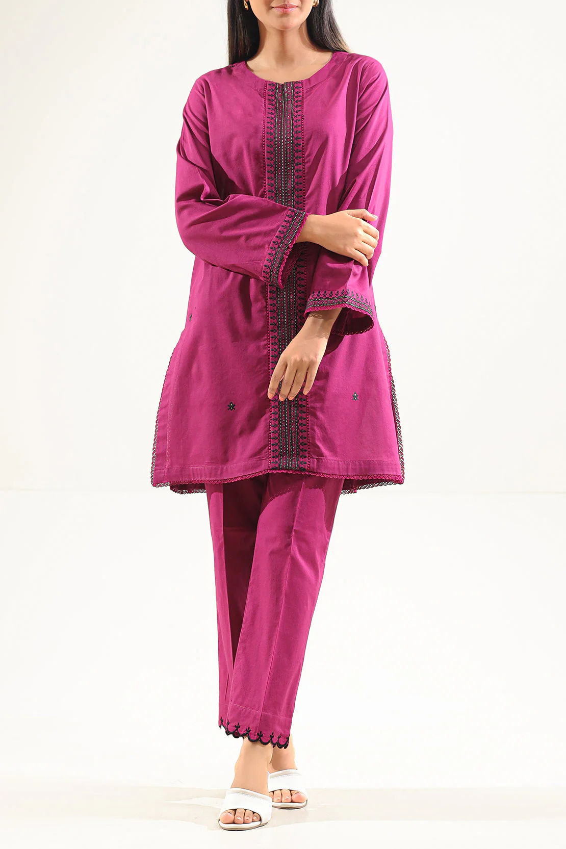 Cotton Jacquard Stitched 2 Piece (Shirt/Trouser) - Image 2