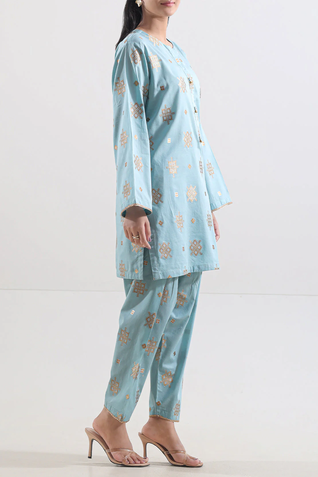 Cotton Jacquard Stitched 2 Piece (Shirt/Trouser) - Image 2