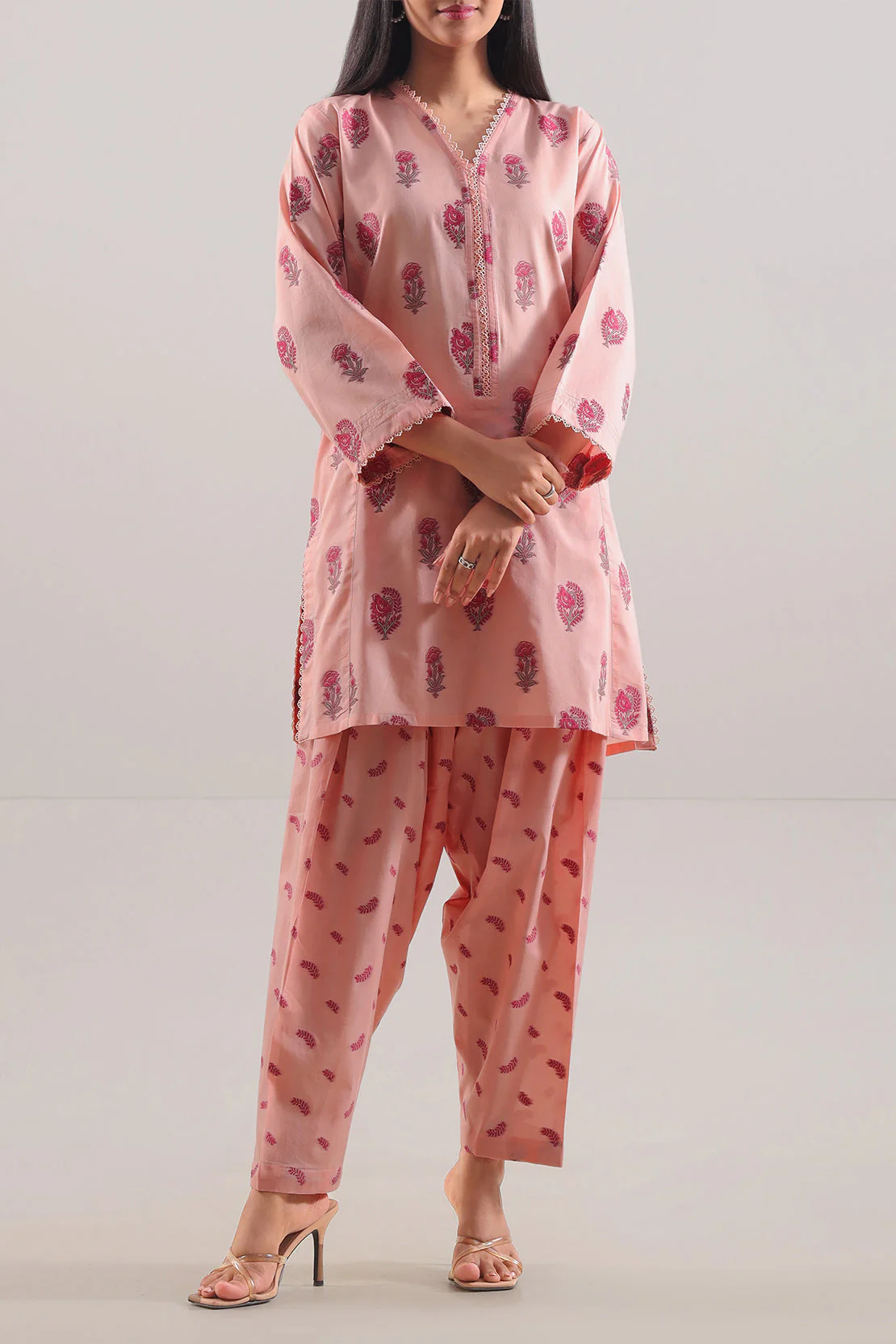 Cotton Jacquard Stitched 2 Piece (Shirt/Trouser)