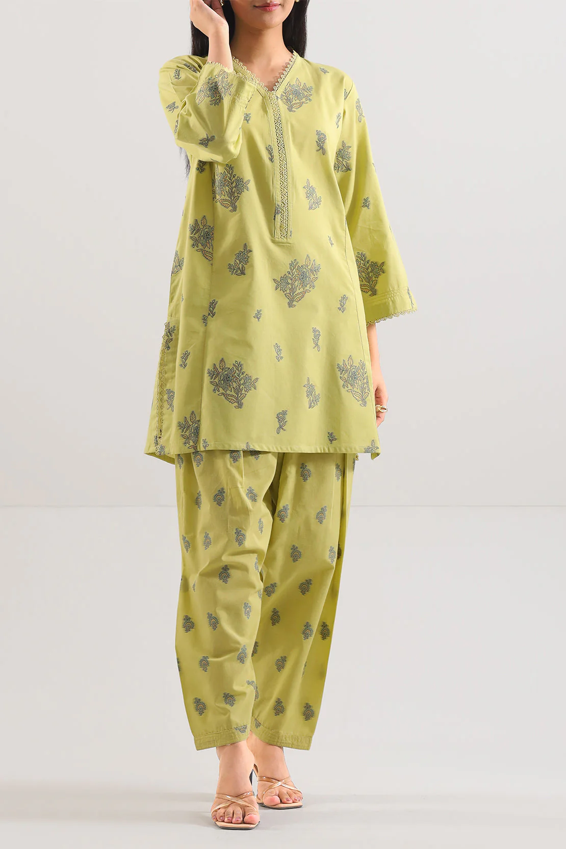 Cotton Jacquard Stitched 2 Piece (Shirt/Trouser) - Image 2