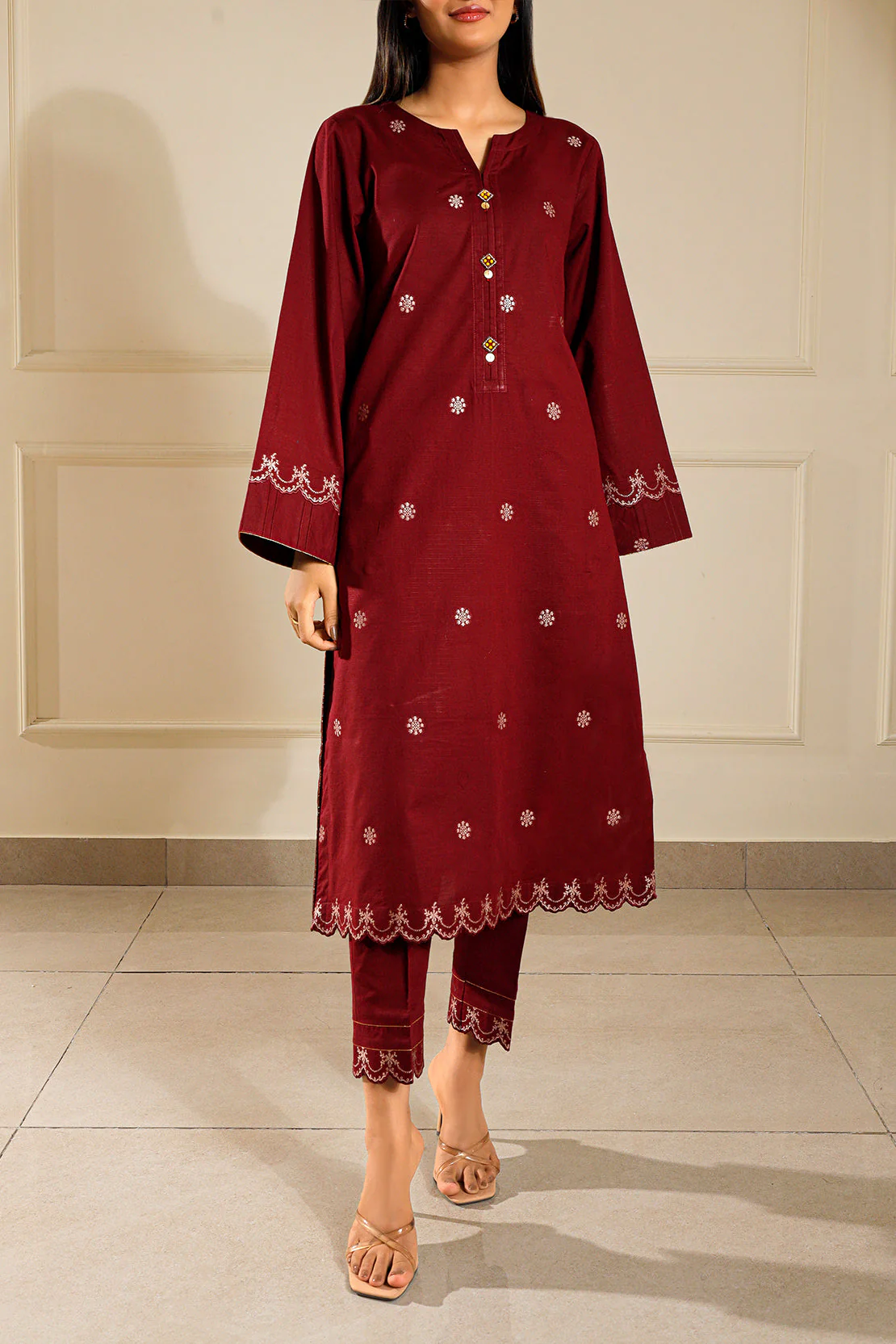Cotton Jacquard Stitched 2 Piece (Shirt/Trouser)