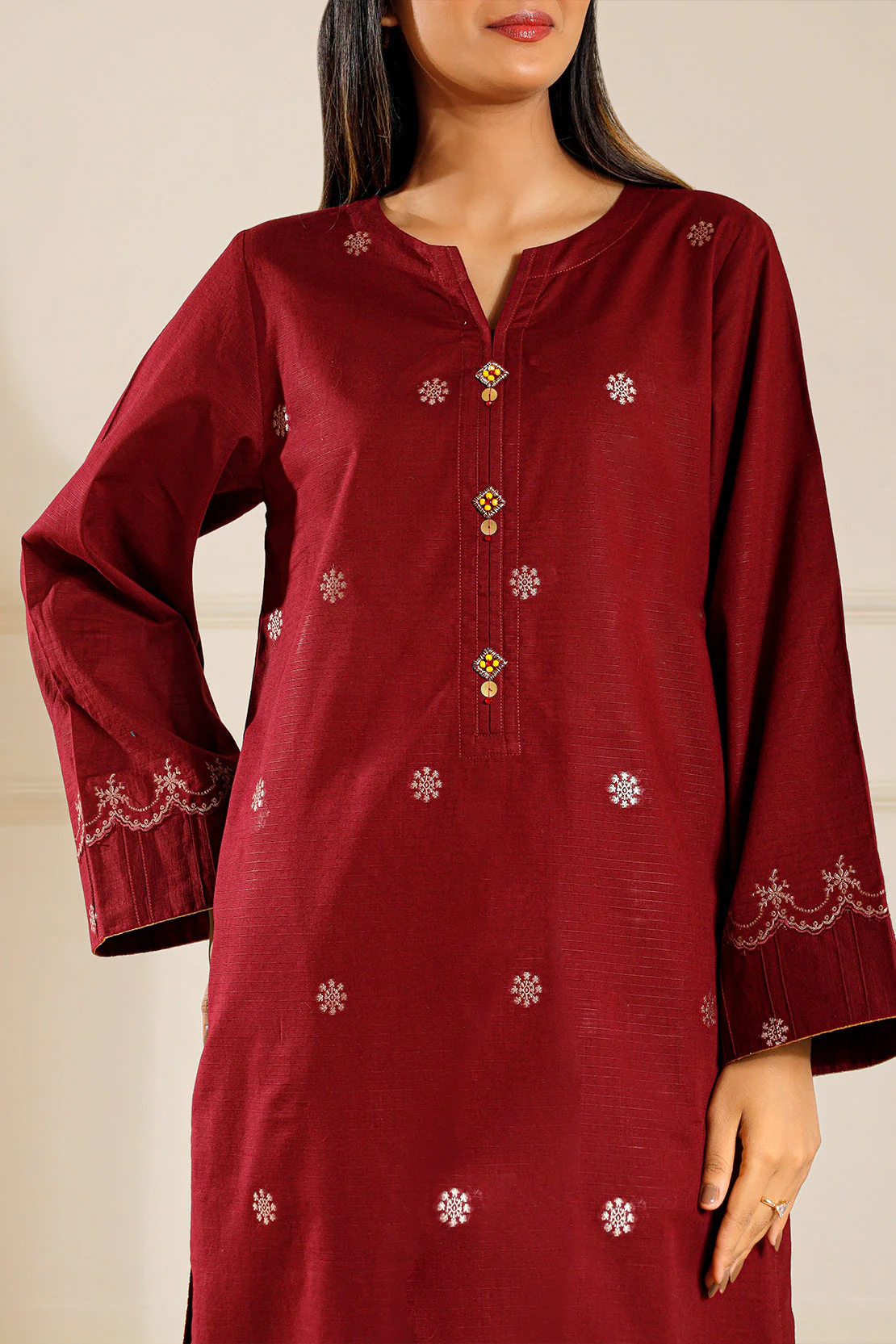 Cotton Jacquard Stitched 2 Piece (Shirt/Trouser) - Image 2