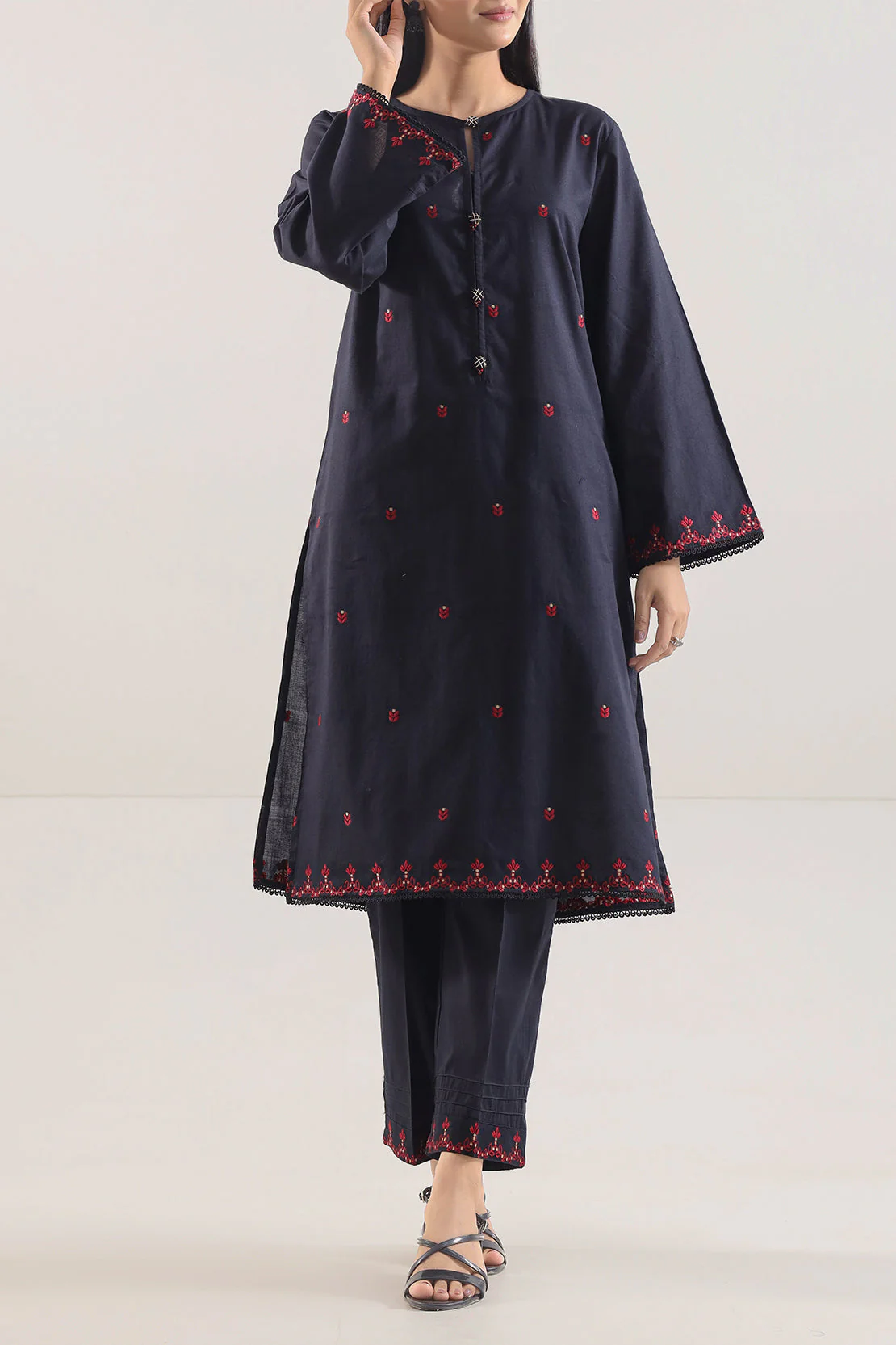 Cotton Jacquard Stitched 2 Piece (Shirt/Trouser) - Image 3