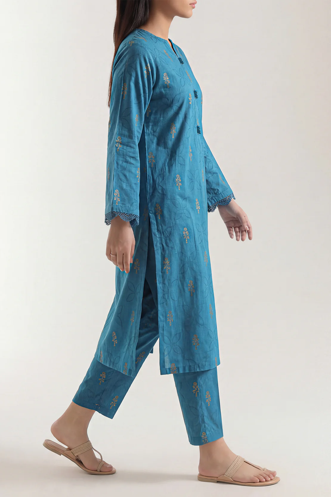 Cotton Jacquard Stitched 2 Piece (Shirt/Trouser) - Image 2